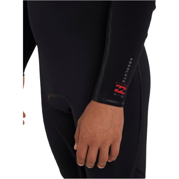 2026 Billabong Mens Absolute Ultra 4/3mm Chest Zip Wetsuit ABYW100283 - Black